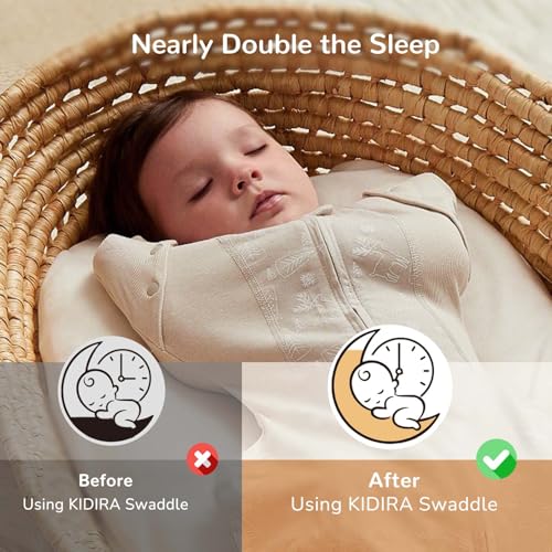 Image of Transition Swaddle Sleep Sack, 3-6 Months, 12-18 lb, 2-Way Zipper, Moisture-Wicking Fabric, Improves Sleep, Snug Fit (Jungle and Deer)