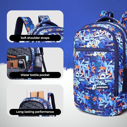 Image of ACEPACK 21.6L Backpack - Lightweight & Durable School Bag with Breathable Mesh Padding, Adjustable Straps & Fun Design