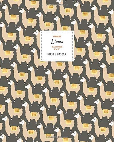 Llama Notebook - Ruled Pages - 8x10 - Premium (Dark)
