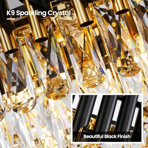 Image of Lyse Decor Chandelier for Living Room Modern Ceiling Light Jhumar for Hall Light for Living Room and Hall Round Jhoomer Show Lights for Home Decoration Ceiling (Black 400 mm)