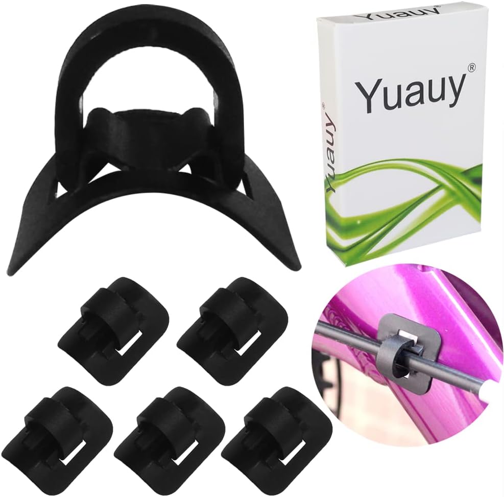 5 Sets (5 PCs Base + 5 PCs Clip) MTB Bike Cable Guide Brake Cable Shift Cable Derailleur Cable Base Guide Clip Fitting Line Tube Housing Durable Alloy