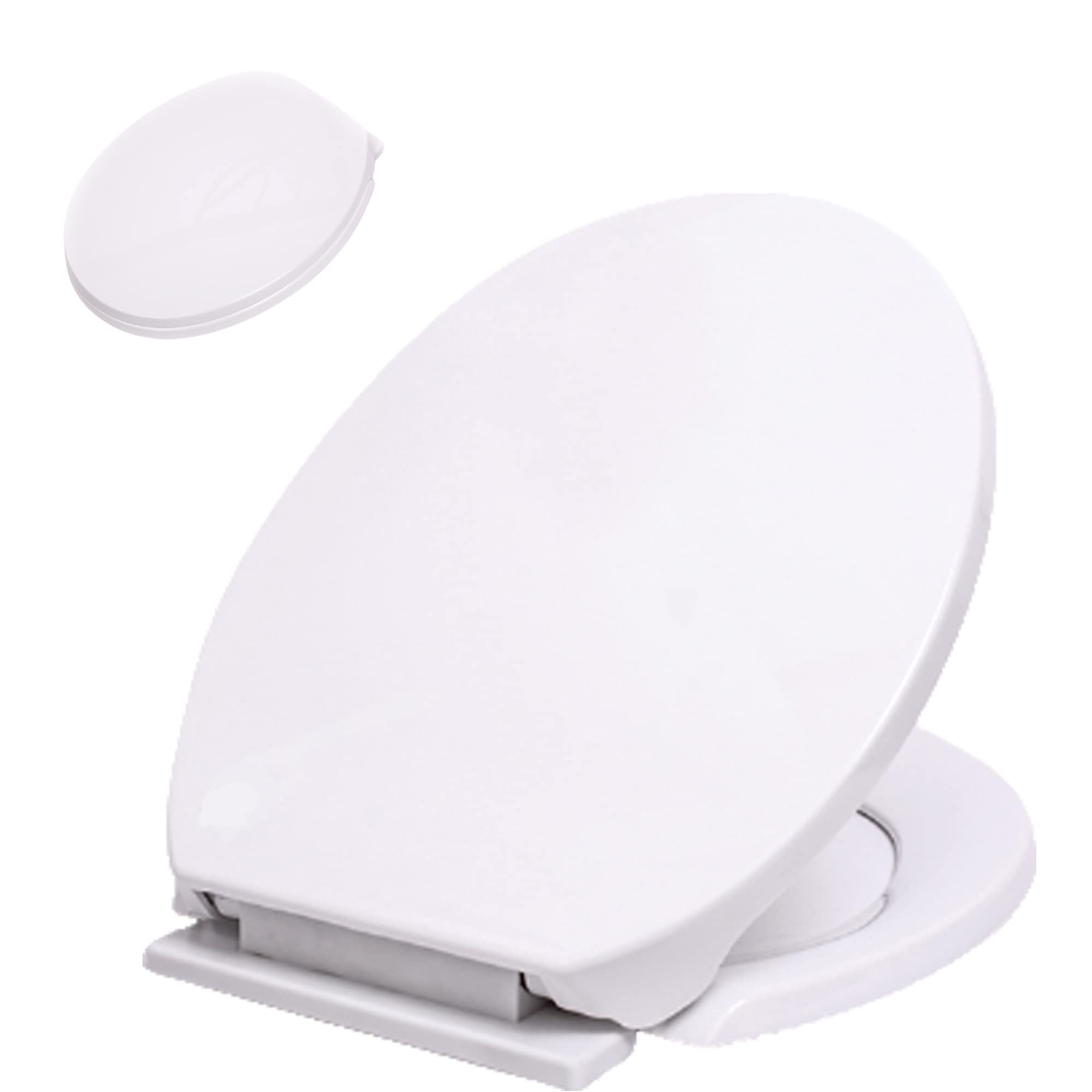 Soft Close Toilet Seat, Simple Top Fixing, O Shape Family Toilet Seat, Soft Close Adjustable Hinge Toilet Seat Cover Bathroom Lid
