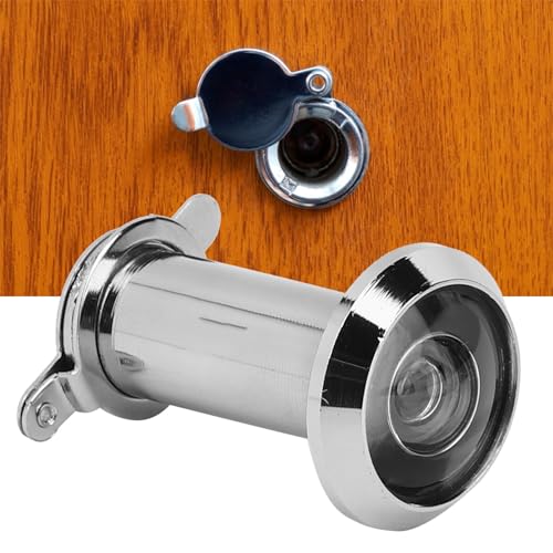 Mirilla de puerta de seguridad Door Viewer 220 grados con amplia visión para puertas frontales, apartamentos y casas, aleación de zinc, 2 piezas, color plata y oro cepillado, diámetros 14mm y 16mm miniatura 3