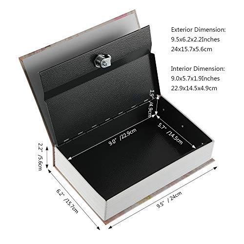 KYODOLED Diversion Book Safe with Key Lock, Secret Safe Metal Lock Box,Money Storage Collection Box,9.5" x 6.1" x 2.2" Paris Large by KYODOLED - Image 3