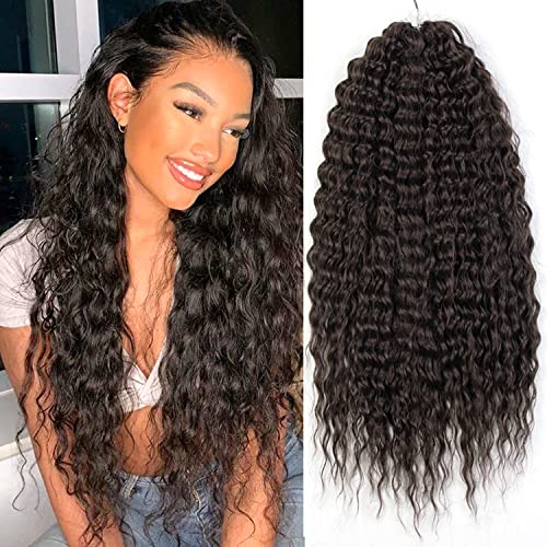 PORSMEER 3 Packs 22'' Wave Crochet Hair Water Wave Twist Synthetic Ocean Wavy Braid Hair for Women Girls Kids (4#), 1.0 count