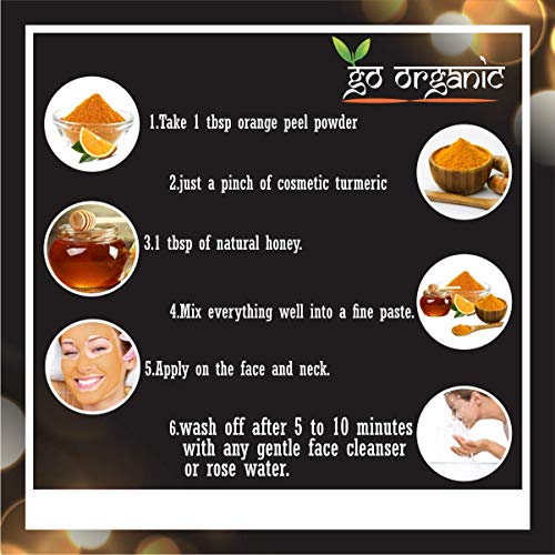 Image of Go Organic Orange Peel Powder for Hair Conditioning, Skin Care, Anti-Aging, Oil Control (150 gm)