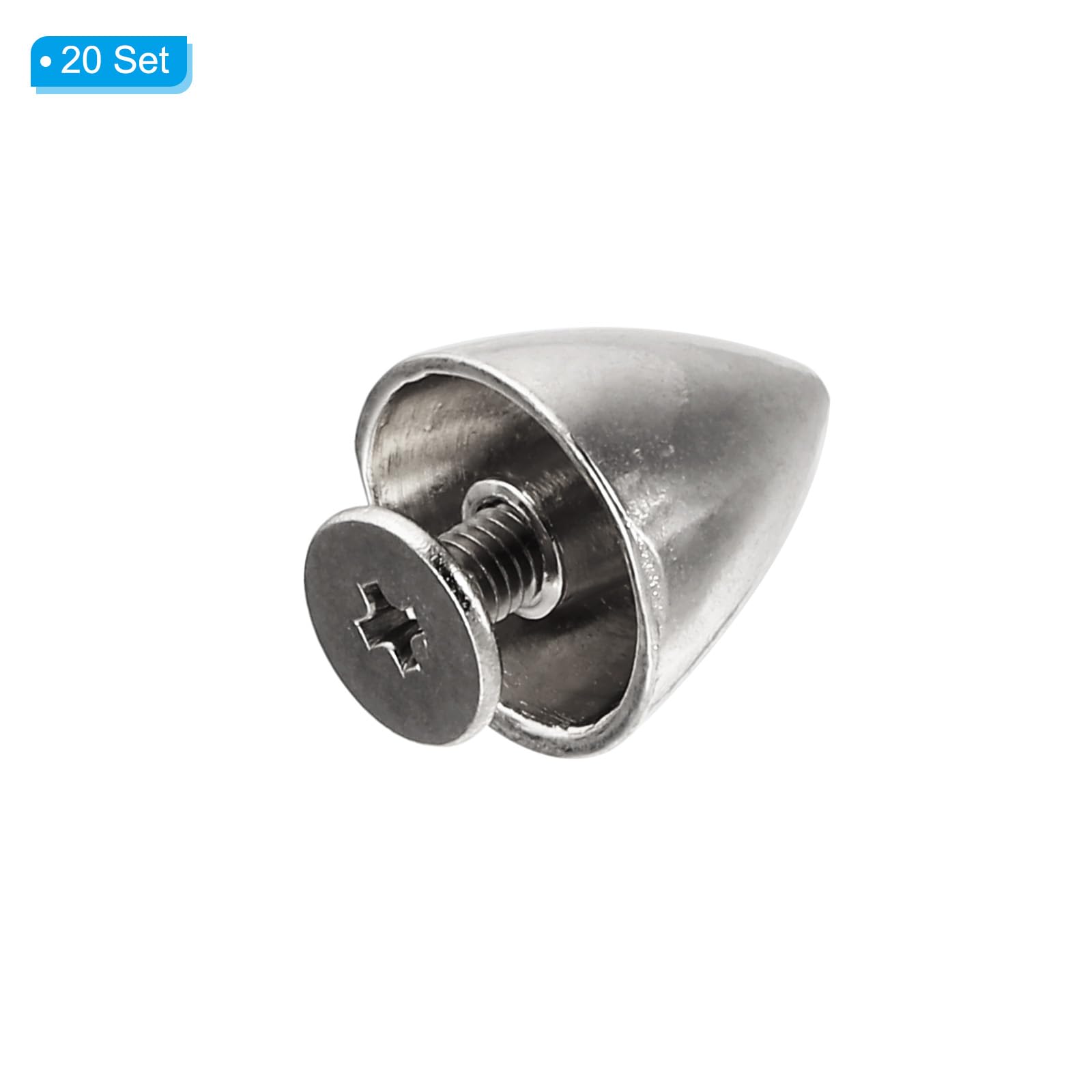 PATIKIL 12mm Studs for Clothing 20 Sets Studs and Spikes Leather Rivets Cone Spikes Metal Screw Studs for Clothing Leather Crafts Fabric Shoes Punk Bag Leathercraft - Image 3