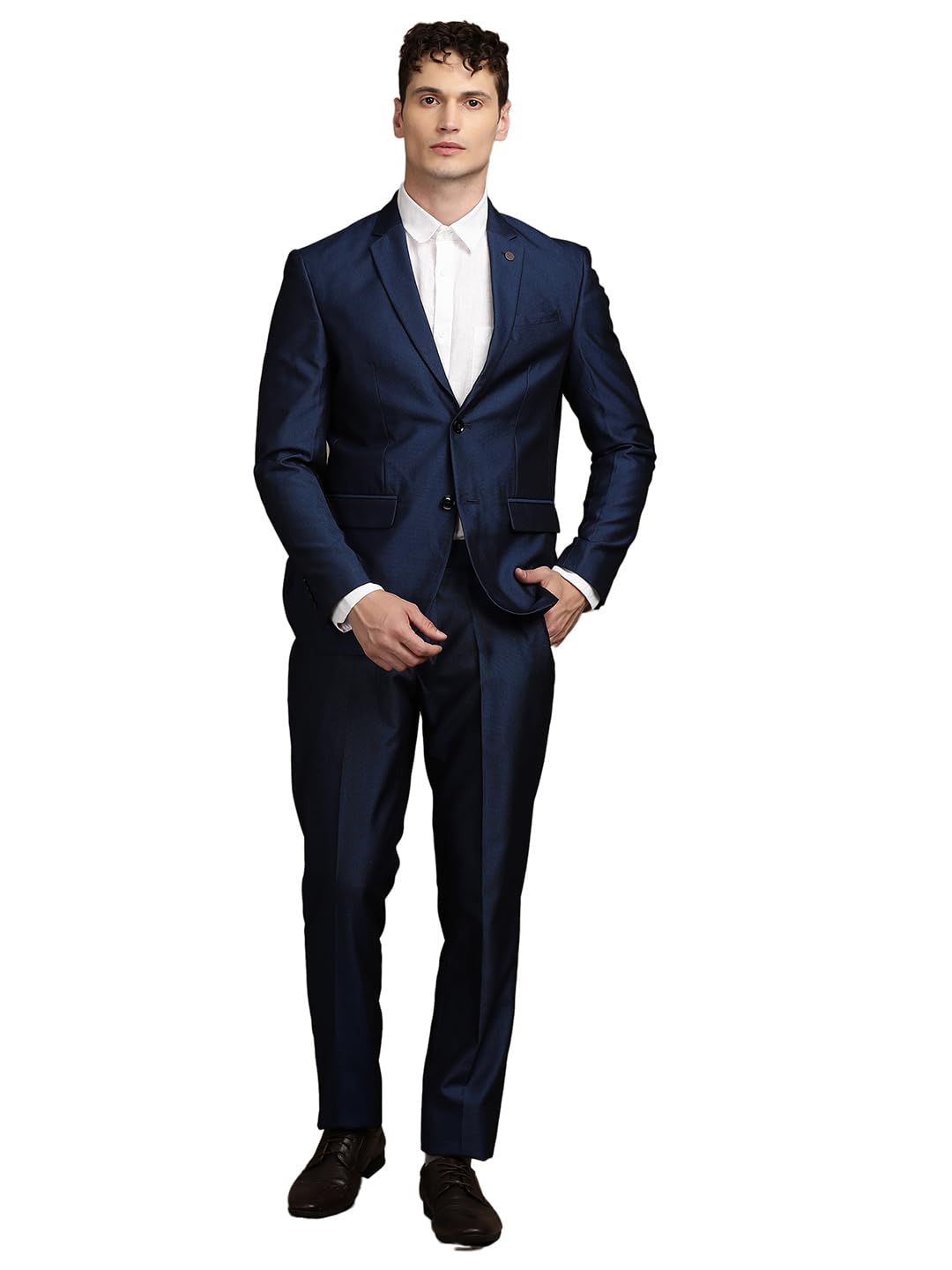 Men Terry Rayon Blue Formal Suit (2 Piece)-image-24