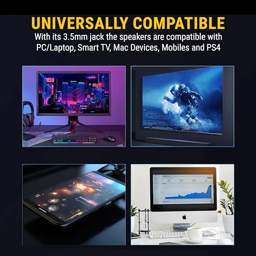 Ant Esports GS365SB Mini Soundbar Wired PC Speaker,USB Powered 3.5MM 10W Dual HiFi Stereo, LED Lighting Speakers with Surge Clear Sound for... - Image 6