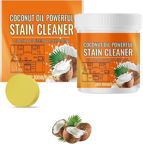 Coconut Oil Cleaning & Polishing Paste,Stainless Steel Cookware Cleaning Paste,All Purpose Cleaner for Oven,Pot and Stove