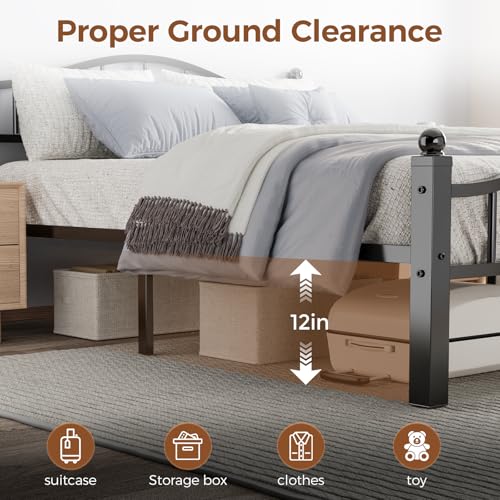 Image of Metal Queen Size Bed Frame with Headboard