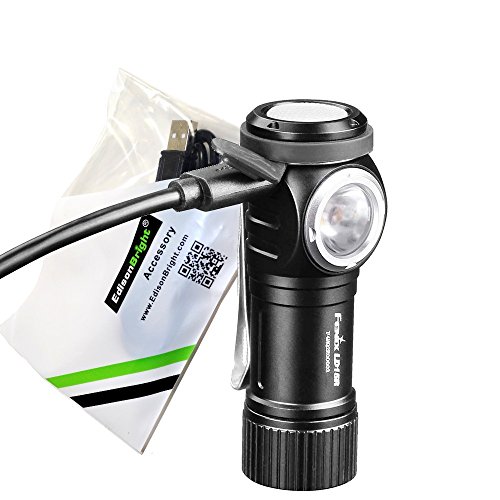 FENIX LD15R 500 Lumen USB rechargeable right angled task light Flashlight with EdisonBright USB charging cable