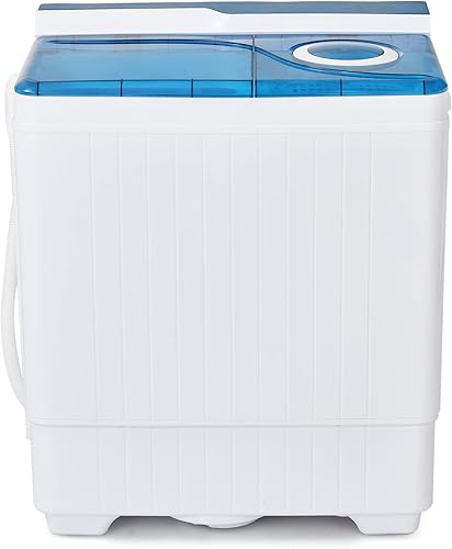 Washer and Dryer, Twin Tub 26Lbs Capacity, Washer(18Lbs) and Spinner(8Lbs), Compact Laundry Machine with Control Knobs, Timer Function, Drain Pump,