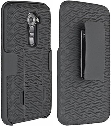 Verizon - Oem Black Shell Case Belt Clip Holster + Stand For Lg Vs980 Vs 980 #TOP4
