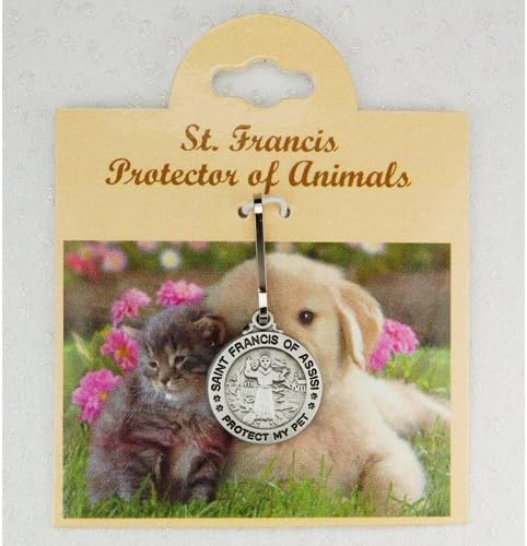 Pendants-Midwest Jewellery Saint Francis of Assisi Pewter Pet Medal Protect My Pet (D627)