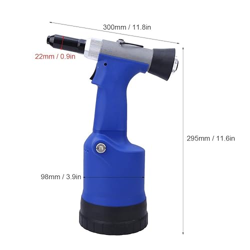 Miniatura 4 de Pistola de remache de aire, pistola de remache neumática de grado industrial de autosucción, remachadora de aire de 1/8 in-1/4 pulgadas, rango de
