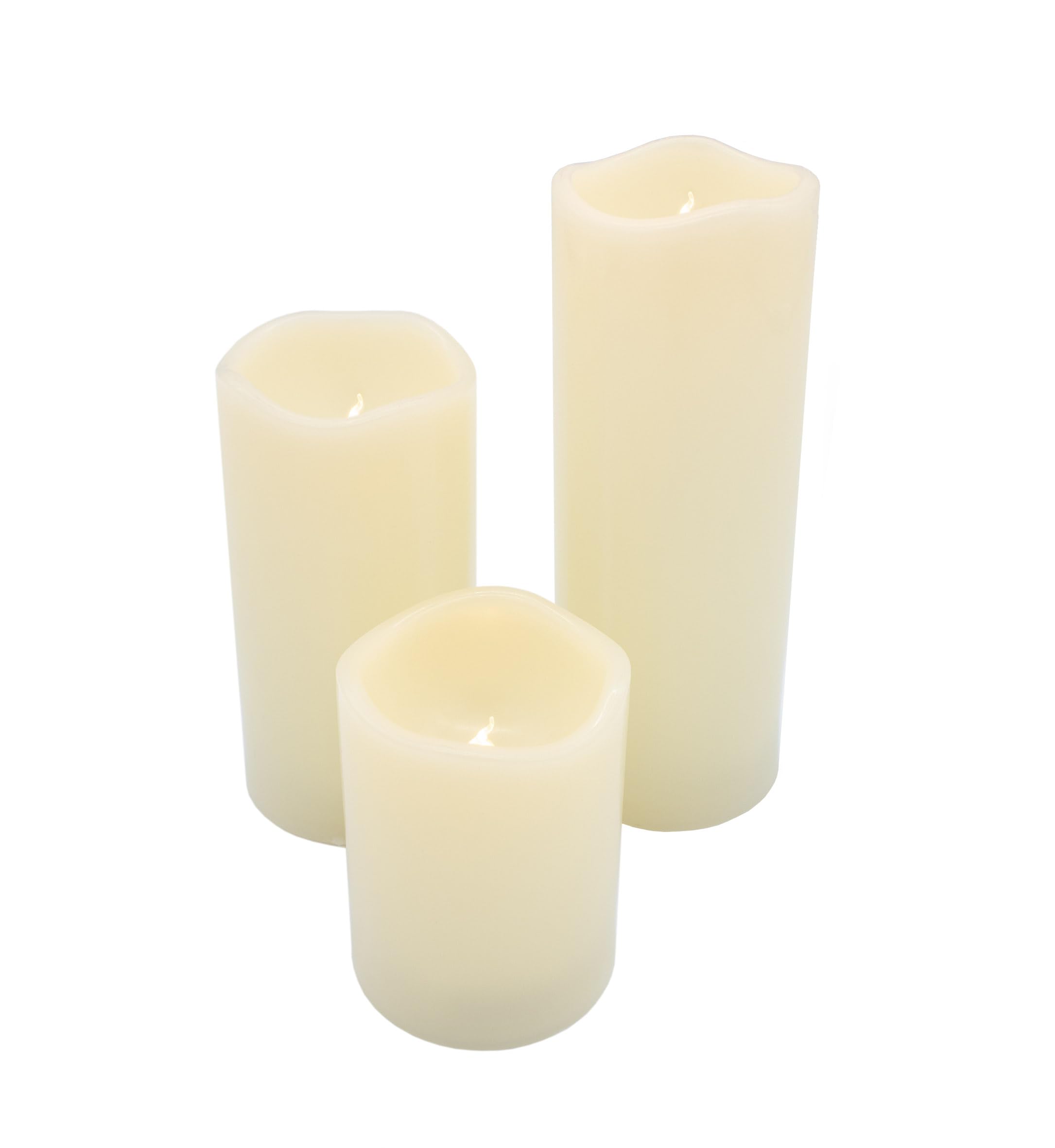 Set De 3 Bougies LED Blanc Chaud Sur Piquet Avec Minuterie - 20/15/10