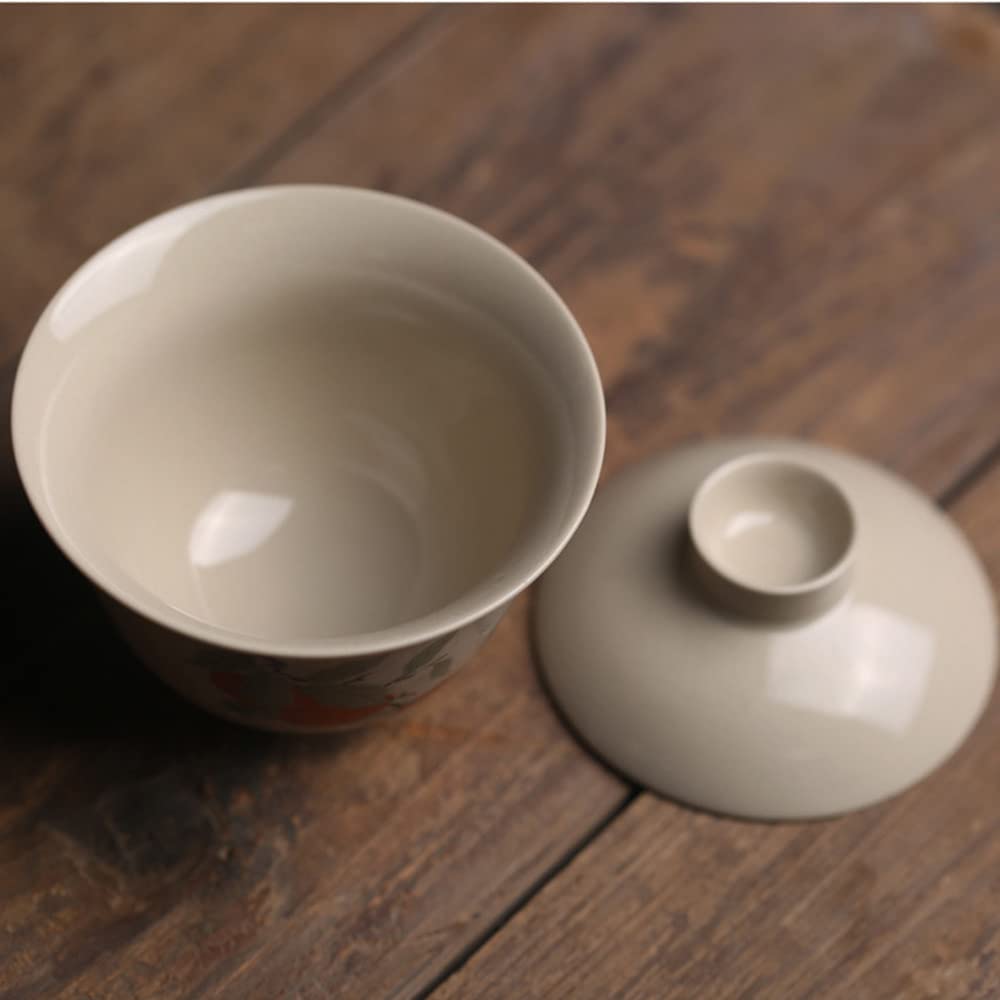 Czarny ceramiczny zestaw do herbaty Gaiwan Kung Fu 150 ml z wzorem persymony 8,8 x 8 cm