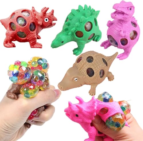 Image of Funny Dragon Pinch Toy - Pack of 2 - Squishy Dinosaur with Pop-Out Eyes | Stress Relief Squeeze Toy for Kids & Adults (Multicolor)