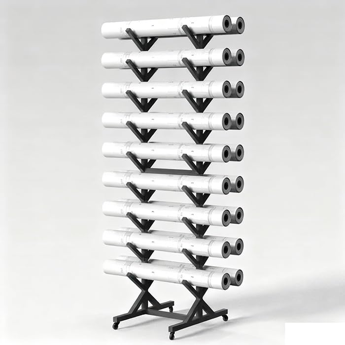 Generico Portadocumenti Verticale da Parete per progetti e Disegni Tecnici - Espositore per Rotoli di Vinile e Poster per Stampe artistiche, progetti e Documenti (45x45x160 cm) - Organizzatore salvas