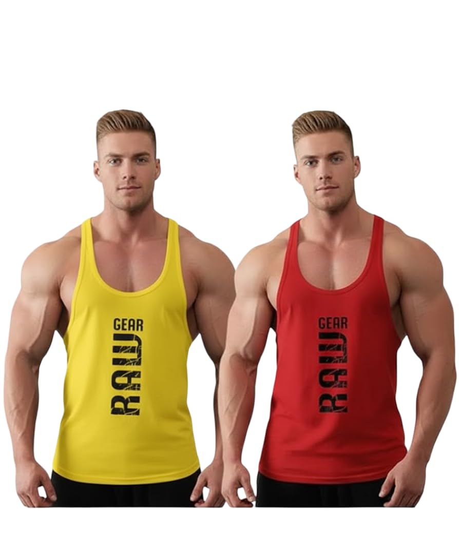 furrr Men's Gym Vest for Bodybuilding | RAW Gear Stringer Tank Top | Muscle & Training Wear Pack of 2-picture-20