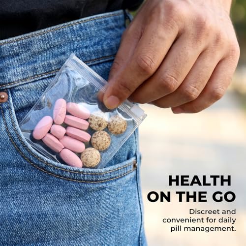 Image of Pill Organizer Reusable Travel Pill Pouch Bags for Daily Use (100PCS) | Reusable, Travel-Friendly, Daily Use, Portable Pouch, Pill Storage