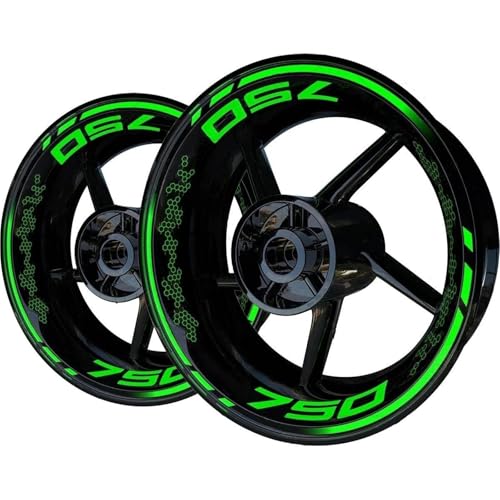 Autocollants jantes Z750 kit complet vert étanche réfléchissant pour roue moto