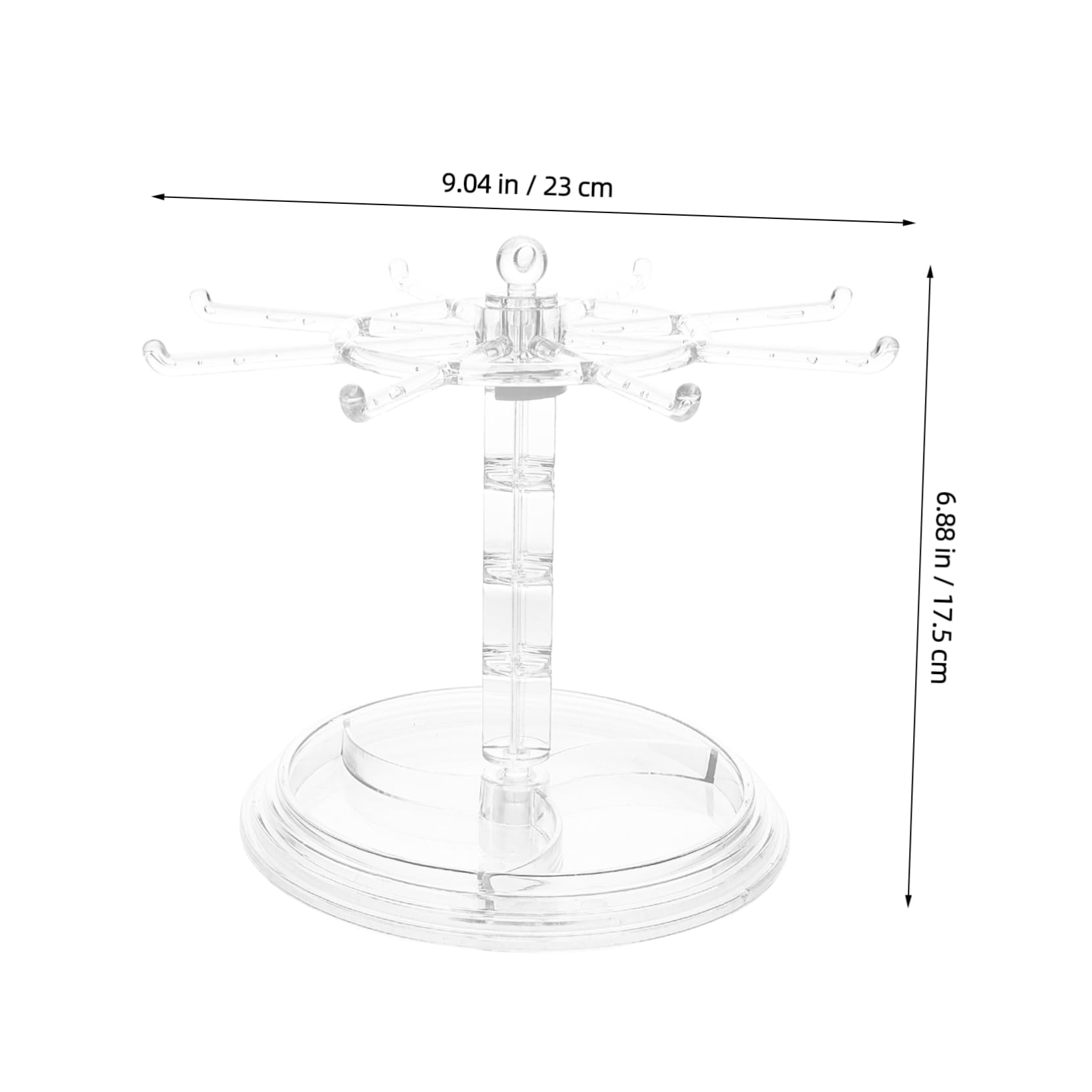 HEALLILY Jewelry Stand Necklace Holder Multi-purpose Earring Keychain Organizer Rotating Ring Display Stand Table Top Hanging Rack