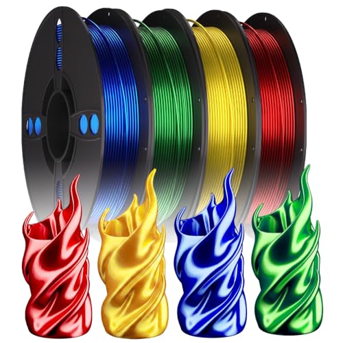 Image of 3D Printer Filament Bundle, 4 Pack*250g PLA Filament(Yellow+red+Blue+Green)