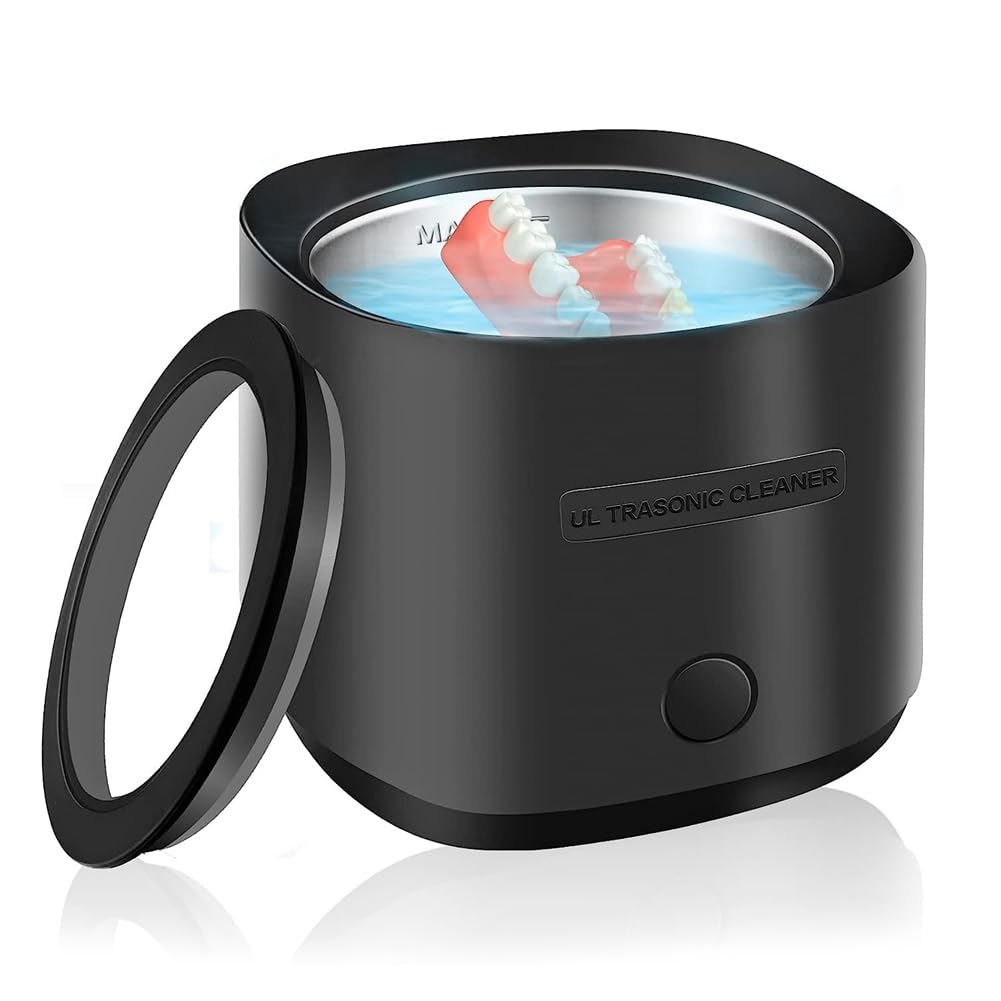 Prise UE, Nettoyeur à Ultrasons 30 W pour ProthèSes Dentaires, Dispositif de Retenue, Nettoyeur à Ultrasons Portable pour ou les Voyages