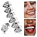 CLISPEED Cross Rhinestone Mouth Grills Silver Plated Fake Hip Hop Dental Grill Accessories for Men Women Party Fashion Socket
