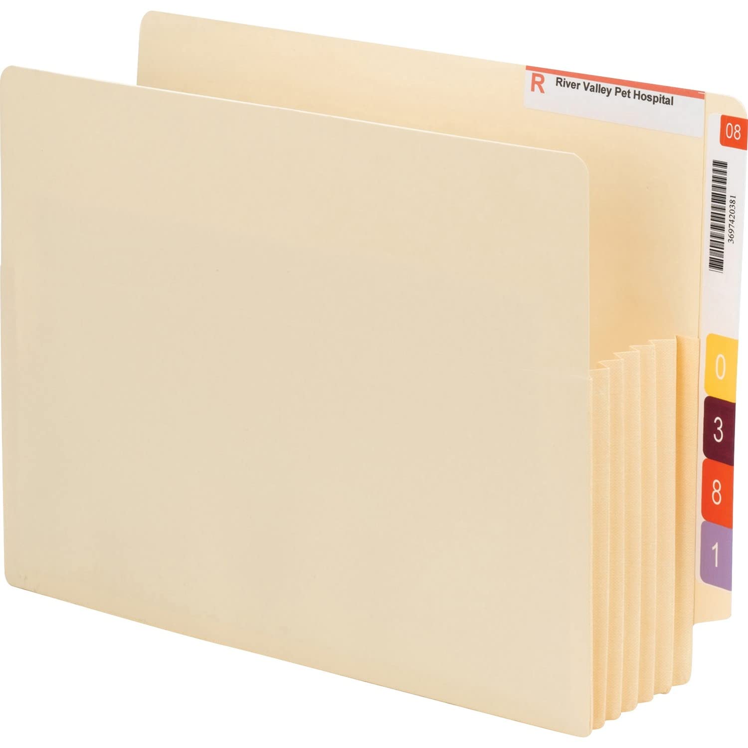 Smead End Tab Convertible File Pocket, Reinforced Split Score Tab, 5-1/4" Expansion, Tyvek®-Lined® Gusset, Letter Size, Manila, 10 per Box (75175)