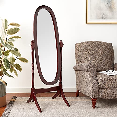 Ore International Cherry Finish Cheval Floor Mirror #TOP3