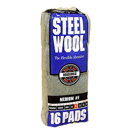 Image of Homax Rhodes American Household Steel Wool16 pad, Medium Grade #1, 16 Pads