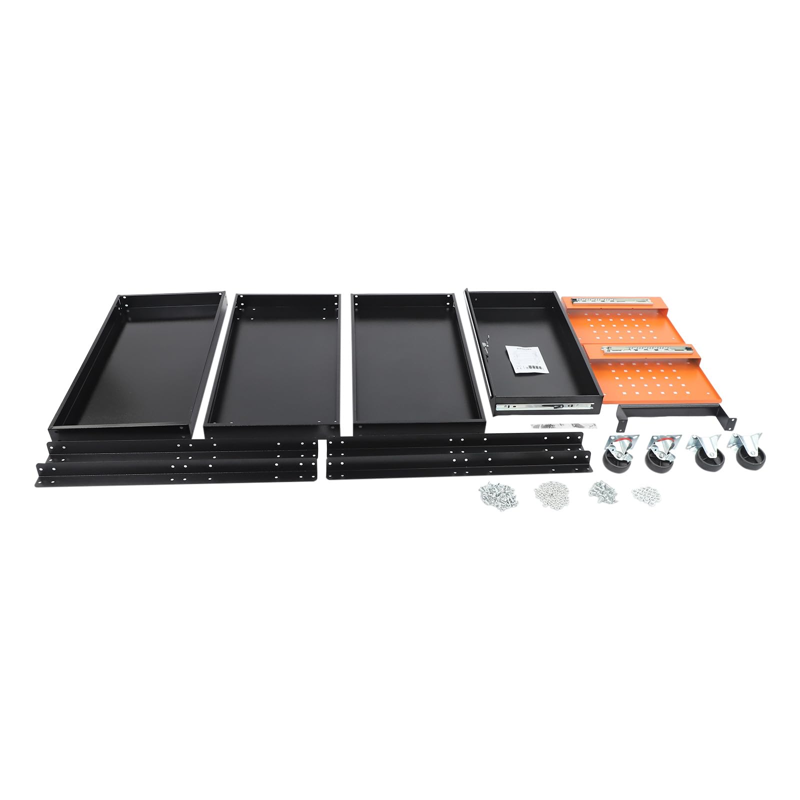 Carro de taller de 3 niveles, carro de servicio de metal, carro con ruedas, taller con cajón con cerradura, carro de montaje, carrito multifuncional de 70 x 35 x 76 cm