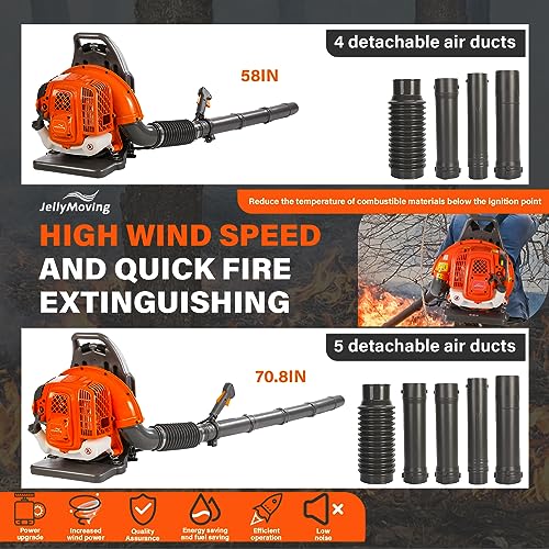 Jellymoving 666 65Cc 2-Stroke 850Cfm 230Mph Gas Powered Backpack Leaf Blower thumb #3
