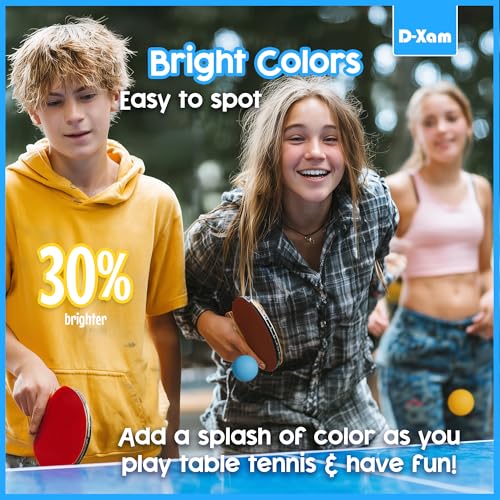 Image of D-Xam Colored Ping Pong Balls Table Tennis Ball for Games Arts Pong Balls Pack of 50, 30 and More for Party Pets School Activities Christmas Halloween Must Have for Teachers Kids Teens Adults