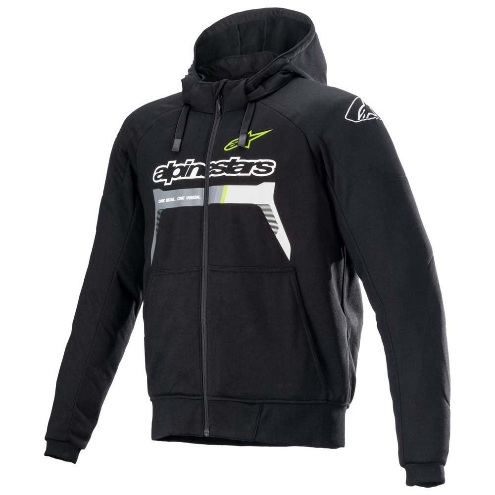 Alpinestars Men's Black Yellow Chrome Ignition Motorcycle Textile Jacket, Black-Yellow, Size L For