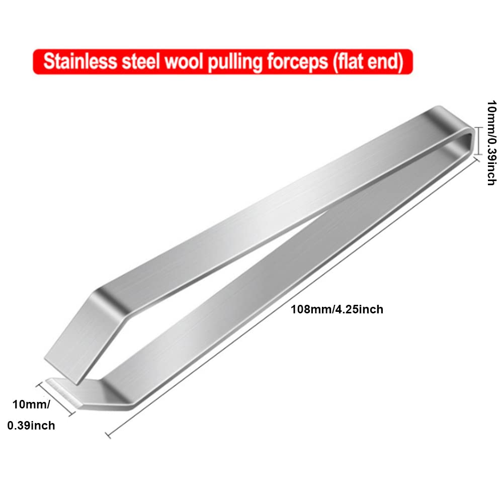 Fish Bone Tweezers Fish Bone Pliers Stainless Steel Tweezers Kitchen Meat Hair Remover Tool (Flat end)