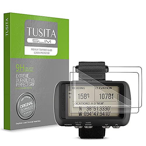 TUSITA [2-PACK Tempered Glass Screen Protector Compatible with Garmin Foretrex 601, Foretrex 701 - HD Clarity Protective Film Protection - GPS Navigation Accessories