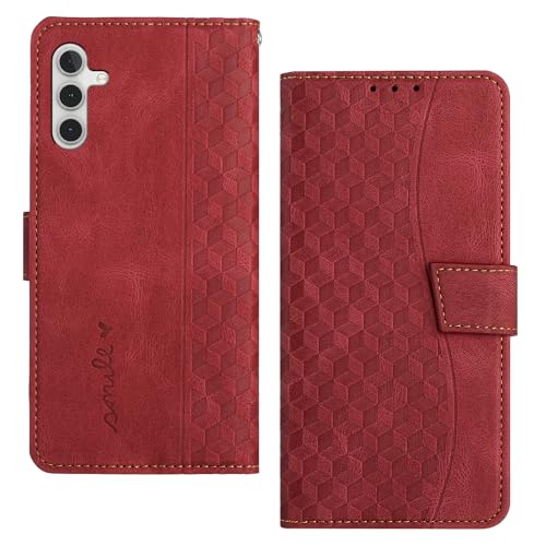 Coque portefeuille Samsung A54 5G rouge pour ranger vos cartes en voyage