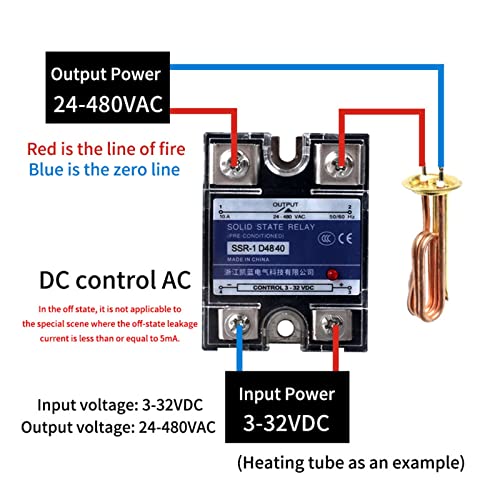 Relé de estado sólido DD 40A SSR monofásico input 3-32VDC output 220VDC 3