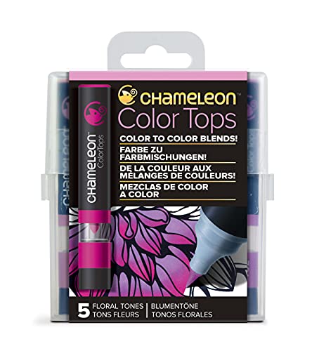 Chameleon Art Products, Floral Tones, Color Tops, Quick and Easy Blending - Set of 5