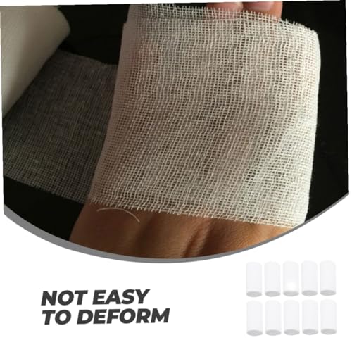 SOLUSTRE 10pcs Rollo de Venda de Gasa Desechable 8x600cm Envoltura de Compresión Vendas para Primeros Auxilios Entrenamiento y Cuidado de Heridas para Emergencias y Uso Deportivo miniatura 3