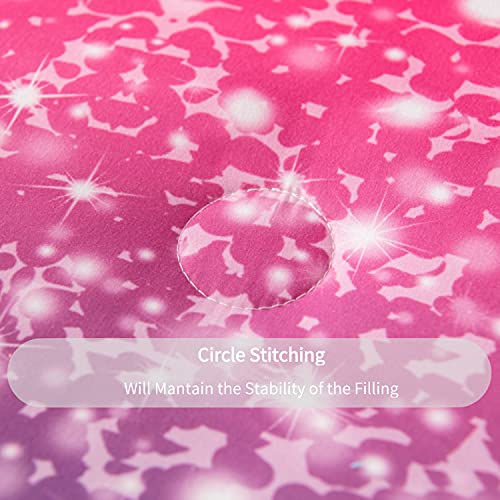 Rynghipy 6Pcs 3D Glitter Comforter Bedding Sets For Kids Teens Girls Women, Turquoise Blue Pink Rainbow Quilt Set Queen Size, Ultra Soft Reversible Bed In A Bag #TOP4