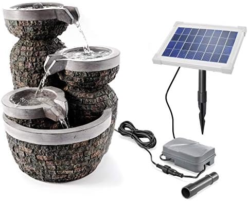 esotec Solarbrunnen für draussen Bowl Fountain Kaskadenbrunnen