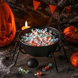 Honeydak Halloween Candy Bowl 7 Inch Spider Metal Candy Dish Spider Serving Tray Spooky Tabletop Decoration Cookie Jar Snack Holder for Trick or Treat Halloween Party Decor