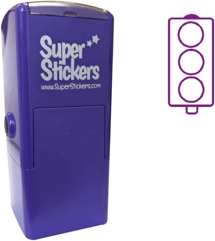 SuperStickers Traffic Light Pre-Inked Stamper - Purple, 28mm