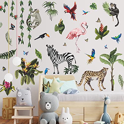 Vinilos Decorativos Animales Salvajes con Plantas Verdes miniatura 4