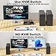 HDMI KVM Switch 2 PC 1 Monitore 8K@60Hz 4K@120Hz, ESKEVE USB3.0 KVM-Switch für 2 PCs, die sich 1 Monitore und 3 USB3.0-Geräte teilen, inkl. USB-Kabel, Netzadapter und Kabelfernbedienung
